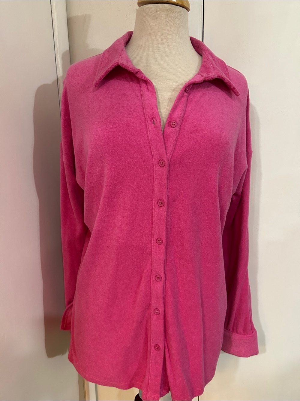 The Vintage Shop Fuchsia Button-Down Shirt
